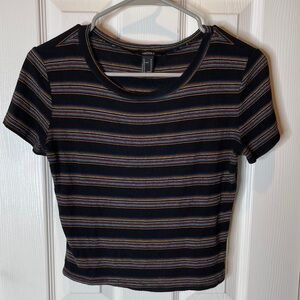 Forever 21 Striped Crop Tee